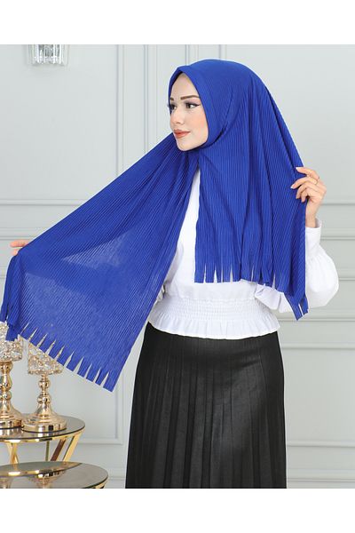JAWEL ŞAL 1943 Model Practical Saks Blue Shawl