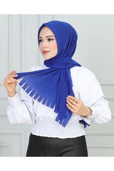 JAWEL ŞAL 1943 Model Practical Saks Blue Shawl