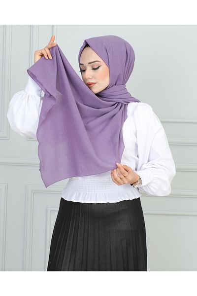 JAWEL ŞAL 1944 Model Crinkle Patterned Lilac Shawl