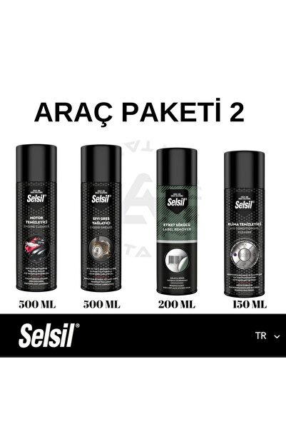 Selsil MOTOR TEMİZLEME+ETİKET SÖKÜCÜ+SIVI GRES+KLİMA TEMİZLEME