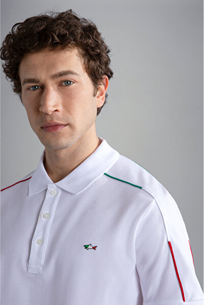 PAUL&SHARK MEN'S KNITTED POLOSHIRT C.WCOTTON