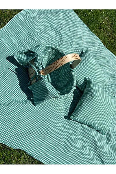 Home Piknik Seti 6 Parça Yeşil Pitikareli Set