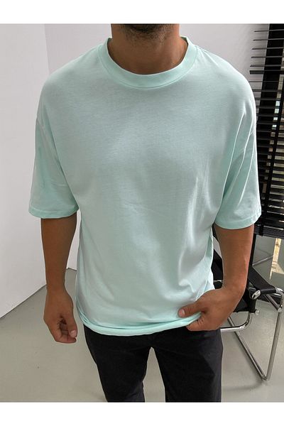 King Brothers Πράσινο Oversize Crew Neck Basic T-Shirt