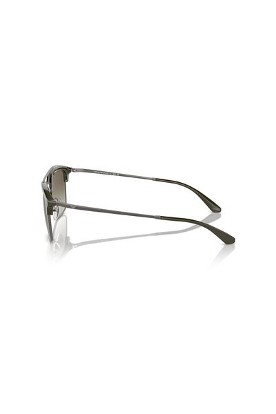 Emporio Armani نظارة شمسية للرجال بإطار طيار - موديل 4228 - مقاس العدسة: 55 مم - لون أخضر لامع/رمادي معدني غير لامع