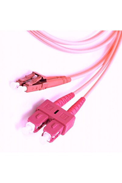 Fiber Kablo 1 Metre SC-LC OM4 Multi Mode 2.0mm 50/125 Duplex Patch Corduyumlu