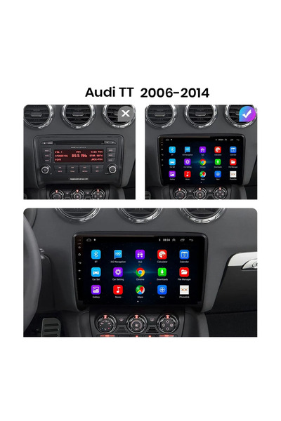Genel Markalar Audi Tt 2007-2011 Uyumlu 9 Inç 4-32 Gb Android Multimedya