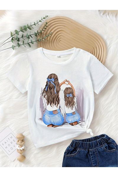 Let's Wear Premium εμπριμέ μπλουζάκι για γυναίκες και κορίτσια με γιακά ποδηλάτου