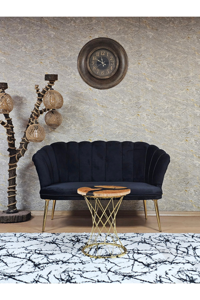 ZAFİR İkili Papatya Çay Seti Koltuk  Gold Sivriltme Ayak, Balkon, Salon, Ofis...