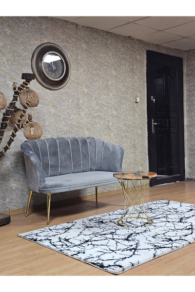 ZAFİR İkili Papatya Çay Seti Koltuk  Gold Sivriltme Ayak, Balkon, Salon, Ofis, Koltuk Takımı, İkili Berjer