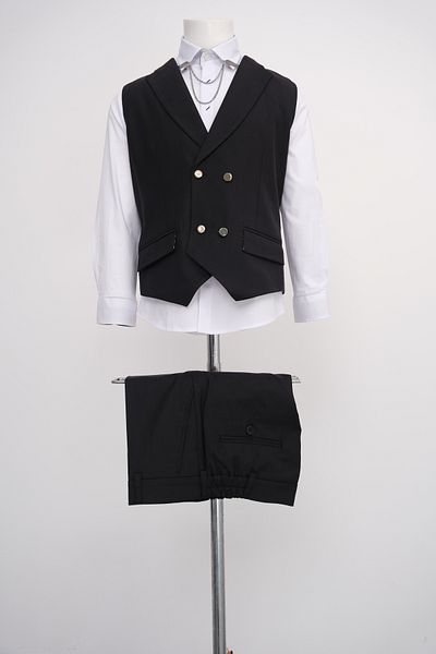 Micio Black Vest and Trousers Set for Boys
