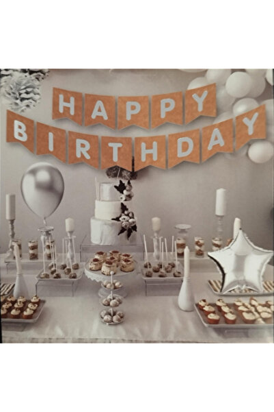 TATLI GÜNLER BANNER HAPPY BİRTHDAY KRAFT GÜMÜŞ
