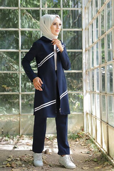 TOFİSA 4117-DARK BLUE Tunic + Trousers