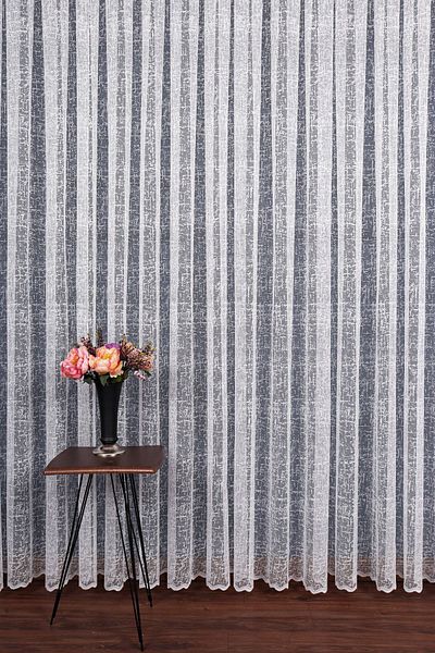 elision home Slub Pattern Knitted Tulle Curtain 350x250cm 1x3 Tight Pleat Elısıon01181