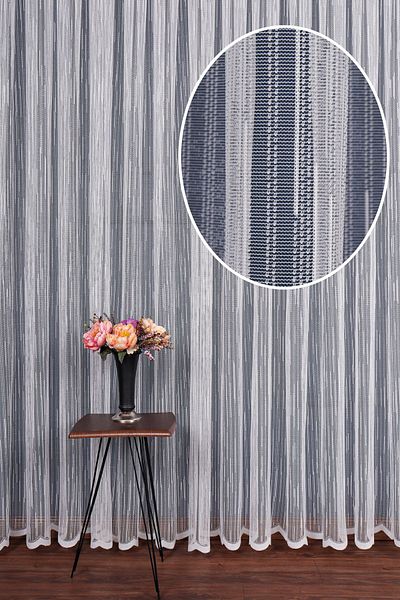 elision home Slub Pattern Knitted Tulle Curtain 300x250cm 1/2 Sparse Pleat Elısıon03201