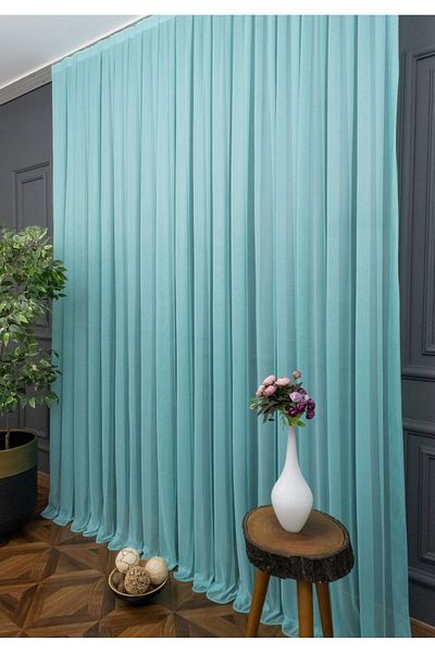elision home ستارة تول سادة رمادي أزرق، 600x250، ثنيات عادية، 1/2.5