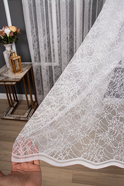 elision home Special Series Knitted Plain Tulle Curtain, 400x270, Sparse Pleat, 1/2