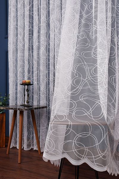 elision home Sports Pattern French Lace Tulle Curtain, 300x250cm, 1/2 Sparse Pleat, Elısıon02801