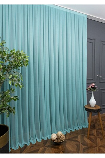 elision home Mavi Grek Tül Perde Petek Zemin 300x260cm (1x2) Seyrek Pile Elısıon00101