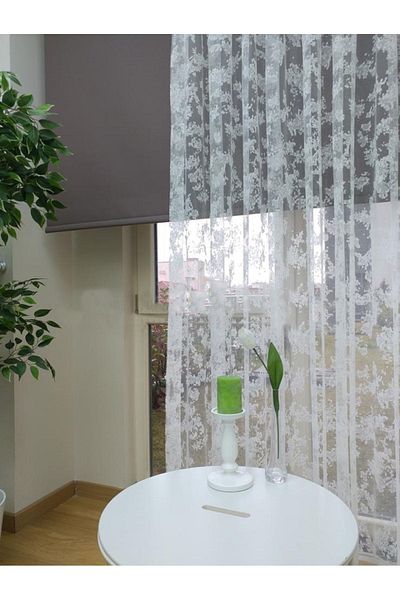 elision home Sports Pattern Lace Tulle Curtain, 150x270, Normal Pleat, 1/2.5