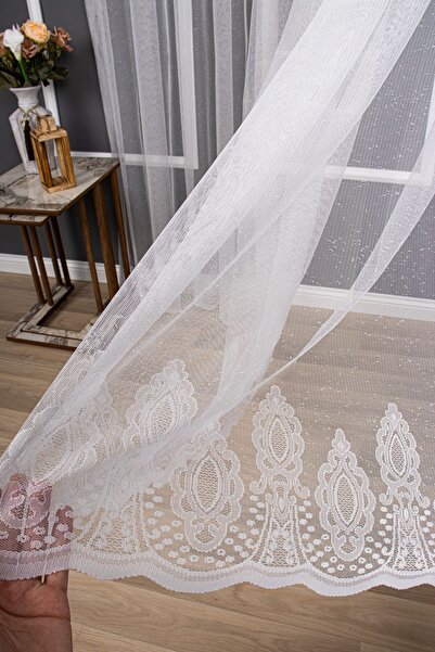 elision home Skirt Damaks Pattern Knitted Tulle Curtain, 500x250, Normal Pleat, 1/2.5