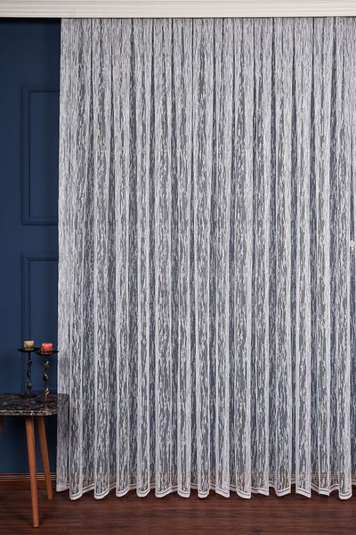 elision home Special Knitted Textured Tulle Curtain, 200x260cm, 1/2.5 Normal Pleat, Elıon04941