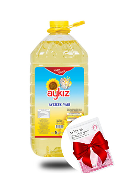 AYKIZ RAFİNE AYÇİÇEK YAĞI 5 LİTRE (İTHAL CİLT BAKIM MASKESİ HEDİYELİ)