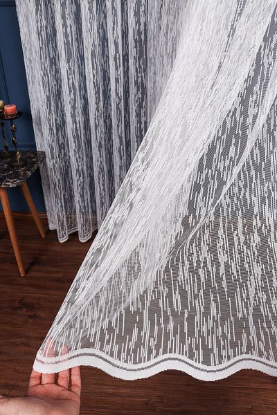 elision home Special Knitted Textured Tulle Curtain, 200x260cm, 1/2.5 Normal Pleat, Elıon04941