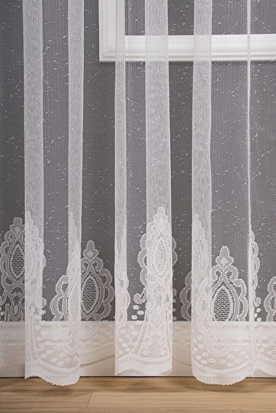 elision home Skirt Damaks Pattern Knitted Tulle Curtain, 500x250, Normal Pleat, 1/2.5