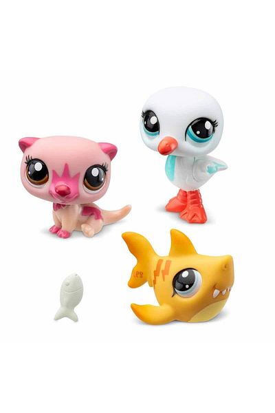 Sunman Littlest Pet Shop Minis 3-Piece Figure Set - Water, Sable, Seagull and Shark