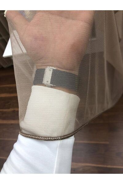 elision home Mink Grek Tulle Curtain Honeycomb Floor 300x260cm (1x2) Sparse Pleat Elıon00101