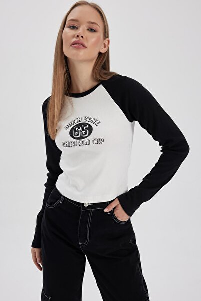 DeFacto Ribbed Long Sleeve Camisole T-Shirt - A8992ax23au