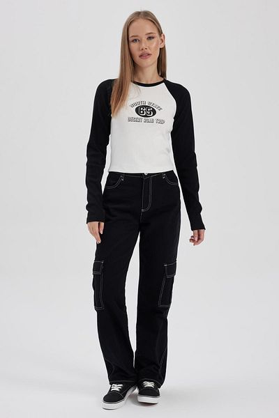 DeFacto Ribbed Long Sleeve Camisole T-Shirt - A8992ax23au