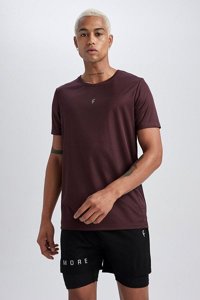 DeFacto Fit Slim Fit Crew Neck Printed Short Sleeve Sports T-Shirt X6142az23au