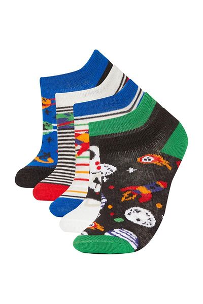 DeFacto Set of 5 Cotton Booties Socks for Boys - A6713a8ns