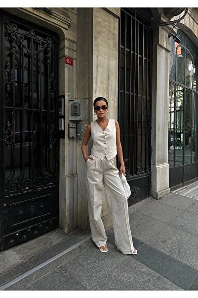 Bak'ap Linen Plaszo Vest and Trousers Set