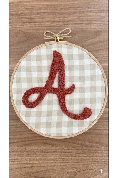 afralya home Bebek-çocuk Odası Harfli Kapı Süsü-punch Nakış Işlemeli Duvar Pa...