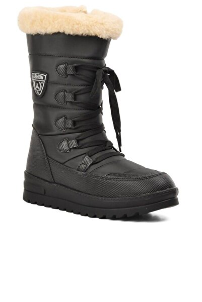 WALKWAY Siyah Bej Içi Kürklü Su Itici Kadın Kar Botu