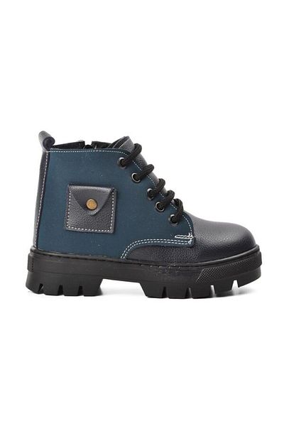 Aspor Παιδικές μπότες Navy Blue Petrol με γούνα στο εσωτερικό και φερμουάρ