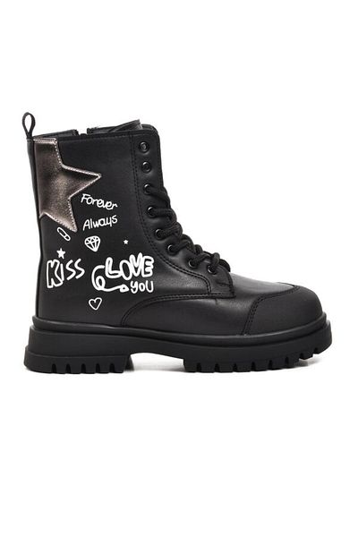 Aspor Pepino Black Girl's Boots with Fleece Inside