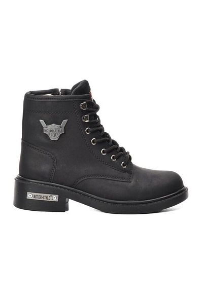 WALKWAY Black Unisex Worker Boots with Fleece Inside