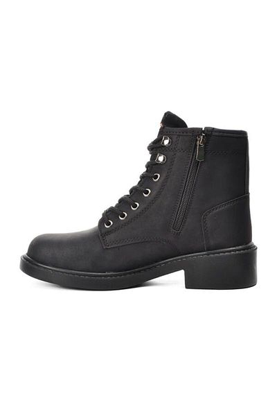WALKWAY Black Unisex Worker Boots with Fleece Inside
