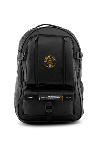 Wander Rucsac negru de alpinism cu broderie galbenă geantă i