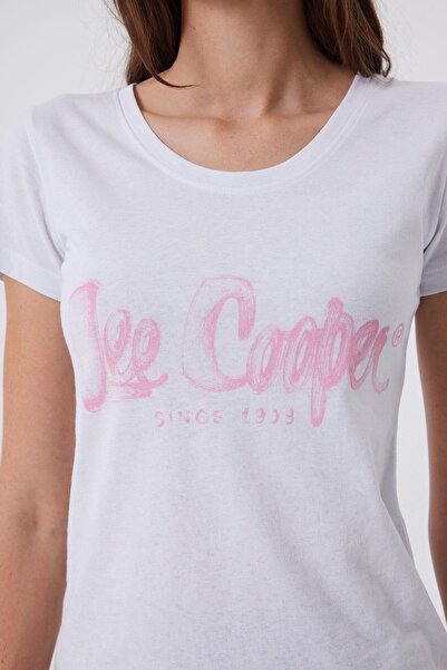 Lee Cooper London 1 Women's O Neck T-Shirt White