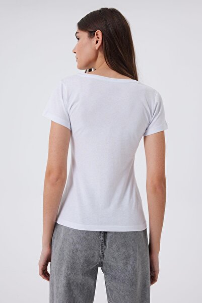 Lee Cooper London 1 Women's O Neck T-Shirt White