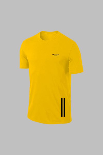 POSEIDON STORM Мъжки комплект за бягане с жълта тениска Dri-Fit материя, ежедневен спортен комфорт (S-3XL)
