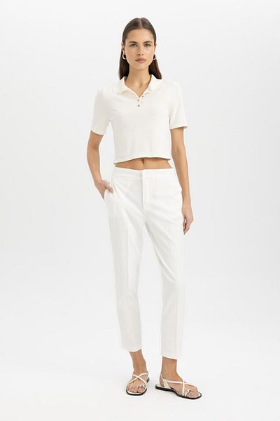 DeFacto Classic Chino Pants Normal Waist Basic Straight Pocket Ankle Length C1429Ax24Sp