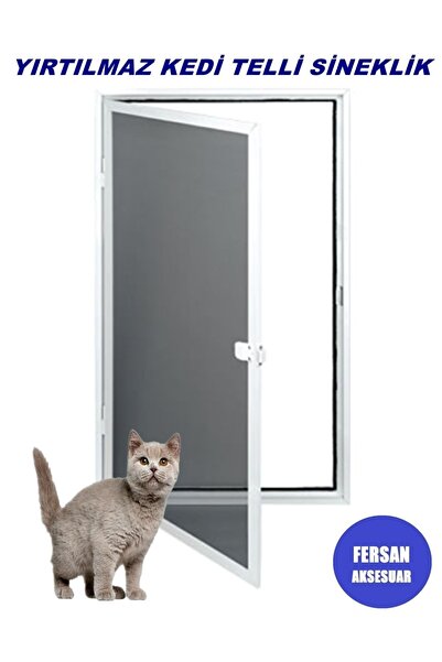FERSAN AKSESUAR Menteşeli Sineklik Takımı Pencere Yırtılmaz Kedi Telli (PET T...