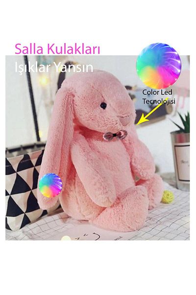 Sole Led Lighted, Sleeping Companion Long Ear Bunny Plush Rabbit 65cm