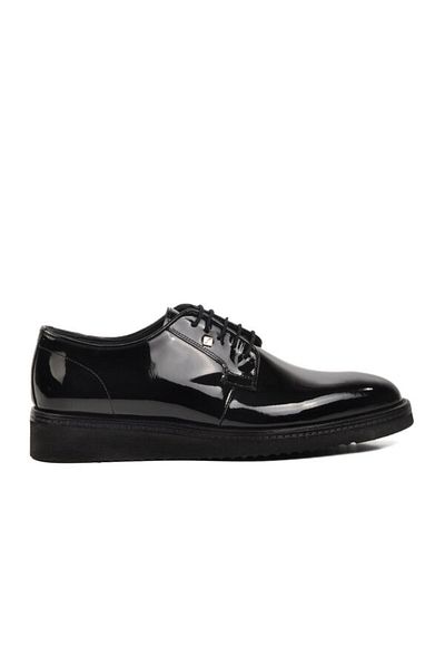 Fosco Men's Casual Shoes - Black Patent Leather Genuine Leather