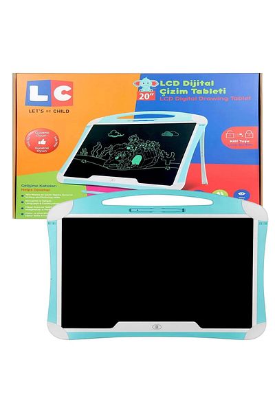 Sole تابلت للكتابة الرقمية بتقنية LCD مقاس 20 بوصة مع قلم، وسادة رسم رقمية - 20 بوصة، أزرق